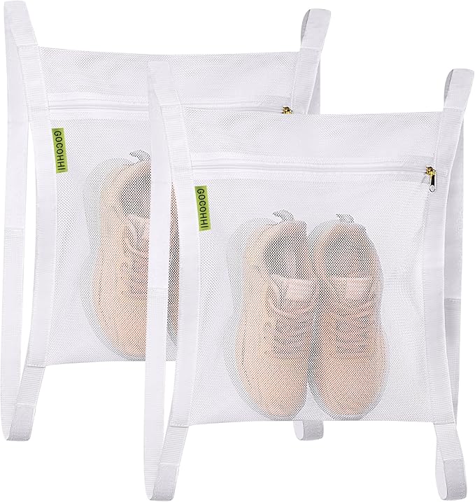 Sneaker Wash & Dry Net Bag for Dryer, 15.7x13.8 Inch Large HoneyComber Mesh Bags by Gocohhi