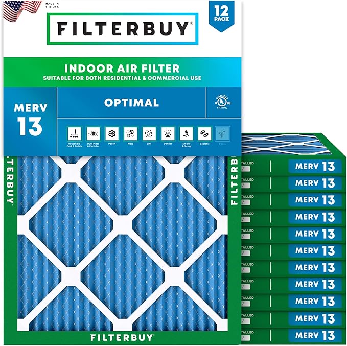 Filterbuy 20x22x1 Air Filter MERV 13 Optimal Smoke & Allergy Defense, by Filterbuy