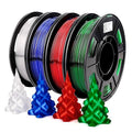 AMOLEN 3D Printer Filament Bundle, PETG Filament 1.75mm, Transcucent Clear/White by AMOLEN