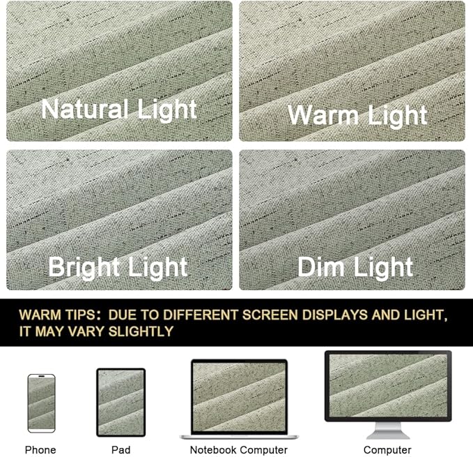 PrinceDeco Sage 100% Blackout Curtains 54" Long Blackout Curtains - Image 7