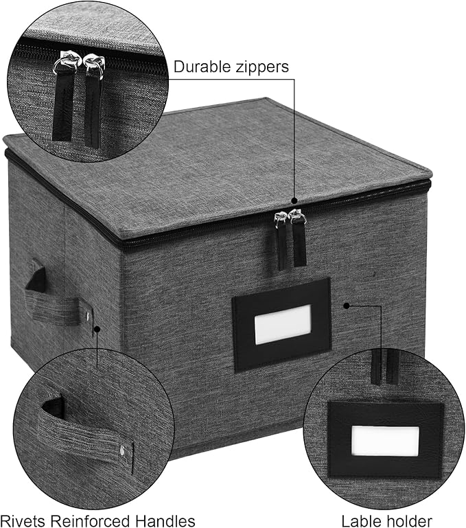Mayniu China Storage Containers Hard Shell, Stackable Dinnerware Storage - Image 3