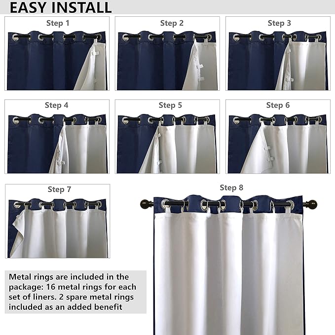 DriftAway Thermal Insulated 100 Percent Darkening Blackout Curtain Liner 2 - Image 4