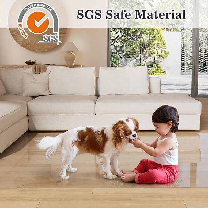 8'×12' Crystal Transparent Floor Mat - Image 3