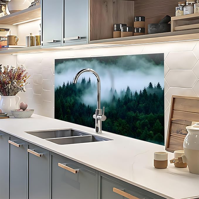 NYZE Kitchen Backsplash Stickers Waterproof Stove Backsplash Protector - Image 7
