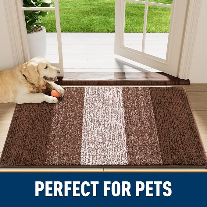 Smiry Dog Door Mat for Muddy Paws, Absorbs Moisture and Dirt, Low-Profile - Image 7