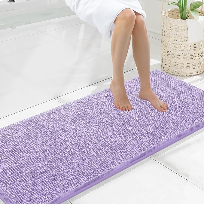 Smiry Luxury Chenille Bathroom Rugs 59x20, Extra Soft and Absorbent Shaggy Bath by Smiry