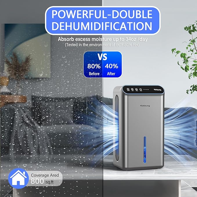 Dehumidifiers for Home Quiet Small Dehumidifier for Basement Bedroom Bathroom - Image 3