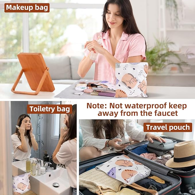Self-Adhesive Magic Cloth Makeup Bag, Portable Protective Cosmetic Pouch - Image 3