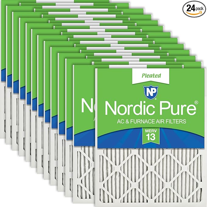Nordic Pure 16x20x1 Pleated MERV 13 Air Filters 24 Pack by NordicPure
