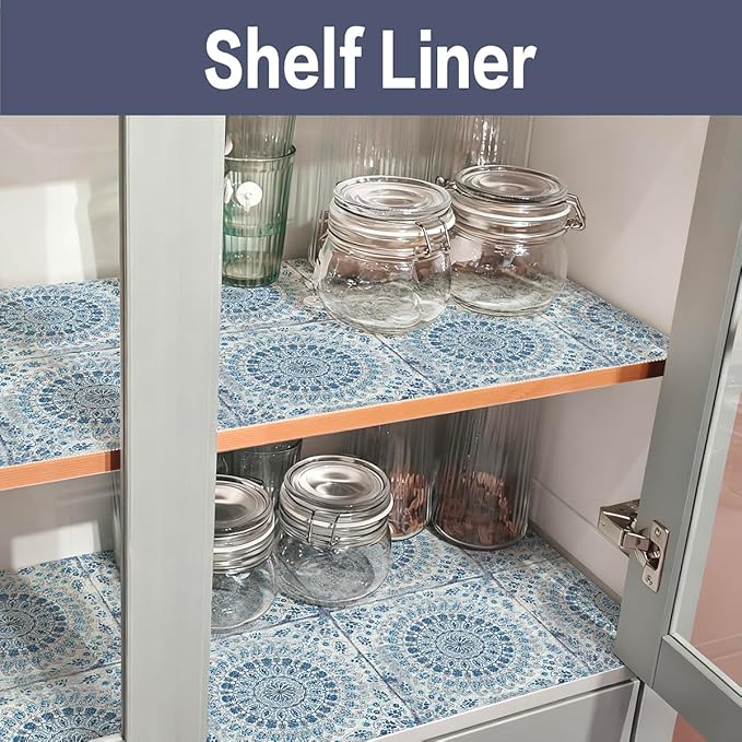 Drawer and Shelf Liner for Kitchen Cabinets Non-Adhesive Waterproof Boho Shelf - Image 5
