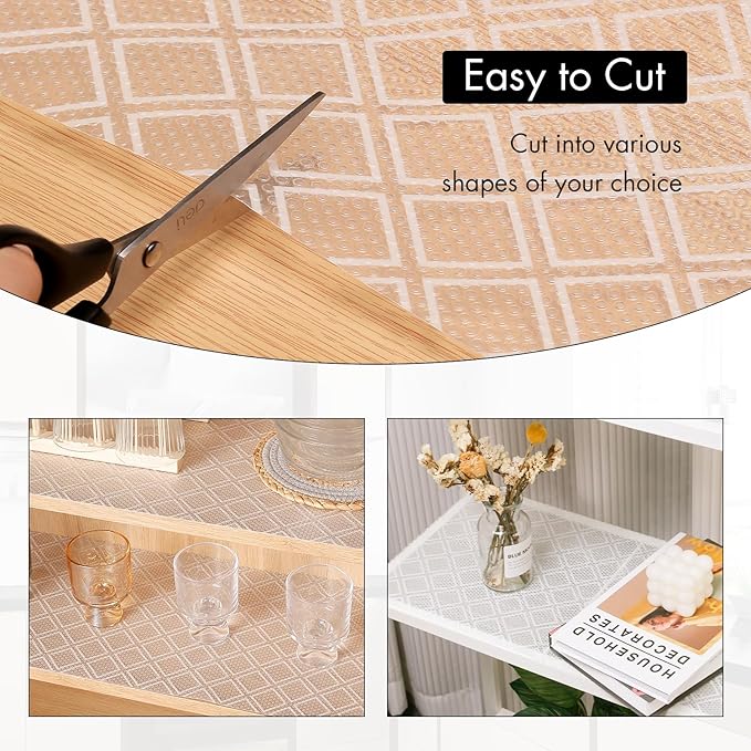Cooyes Shelf Liners for Kitchen Cabinets – Non Adhesive Drawer and Cabinet Liner - Image 4