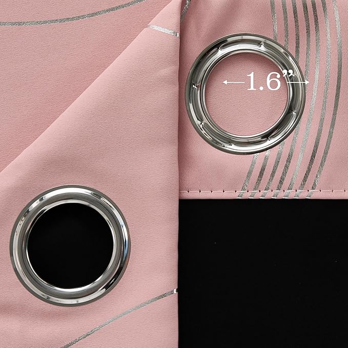 NICETOWN 100% Blackout Pink Curtains - Image 3