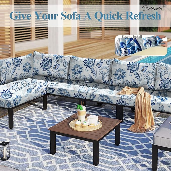 8pcs Floral Printed Stretchy Sofa Cushion Covers - Image 7