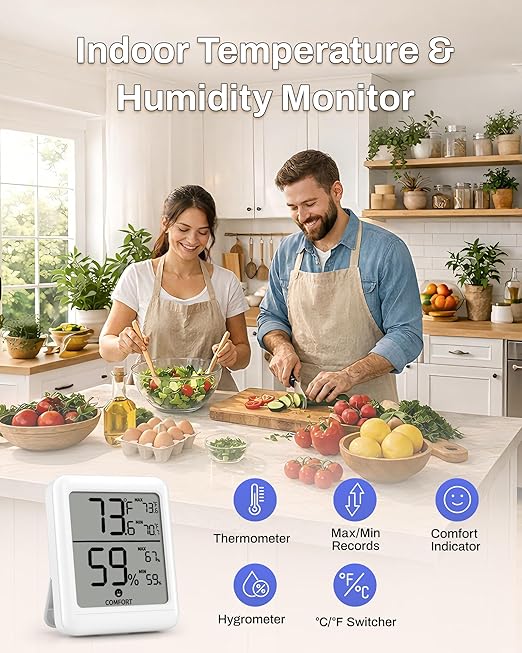BN-Link Digital Hygrometer Indoor Thermometer Room, Digital Temperature and - Image 6