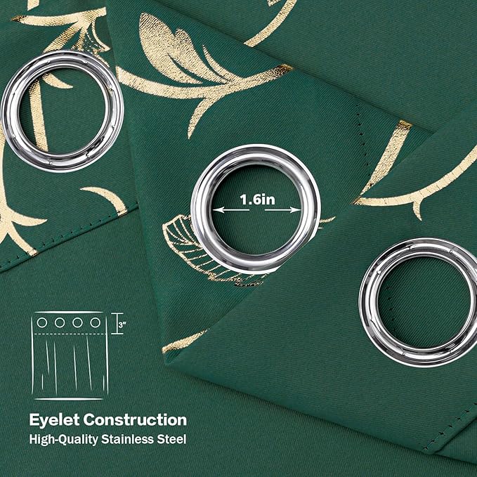 BUHUA Gold Blackout Curtains 63 Inches Length - Image 4