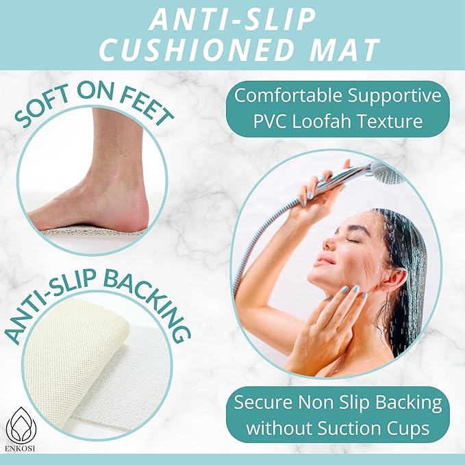 ENKOSI Loofah Non-Slip Shower and Bath Mat - Image 2