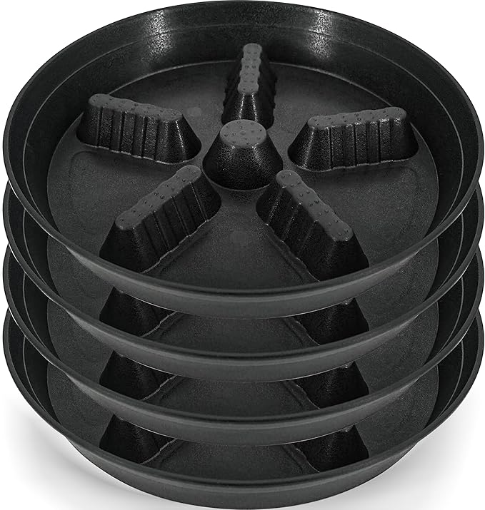 4 Pack Plant Saucer 12 inch, 8 10 14 17 inch, Plant Stand Plastic Plant Saucers by Unknown