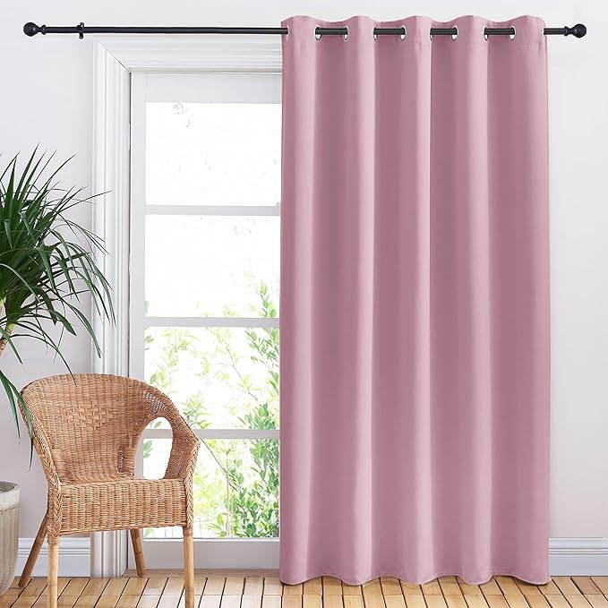 NICETOWN Bedroom Blackout Curtain Panel, 1 Panel, 70 x 84 inch, Rouge Pink by NICETOWN