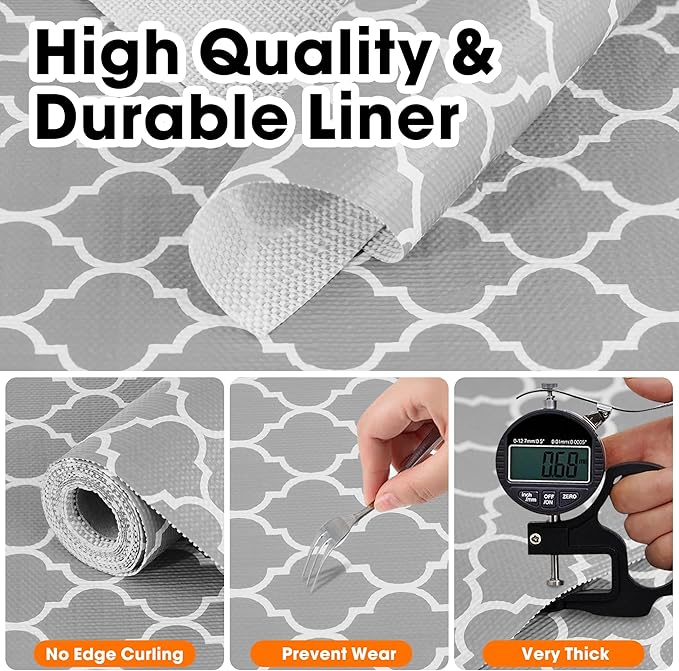 Drawer and Shelf Liner for Kitchen Cabinets Non-Adhesive, Non-Slip Cabinet - Image 5