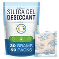 LotFancy Silica Gel Desiccant Packets, 20 Gram 50 Packs, Rechargeable Desiccant by LotFancy