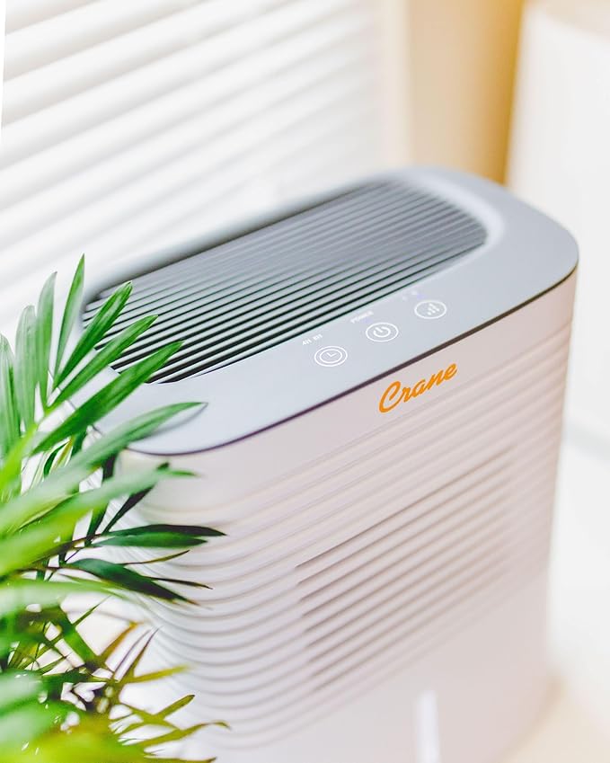 Crane Compact Dehumidifier for 300 Sq Ft Rooms, 0.5 Gallon Tank, For Basements - Image 4