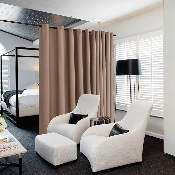 NICETOWN Cappuccino Dividers Curtains Screens Partitions, Premium Heavyweight by NICETOWN