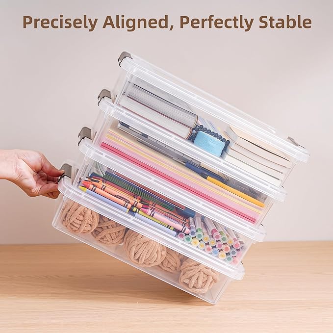 Citylife 6 PCS Clear Plastic Container Clip Box - Image 5