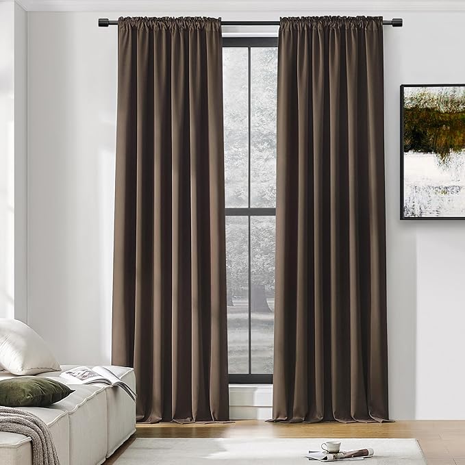 DONREN 96 Inches Long 2 Panels Blackout Curtain Panels by DONREN