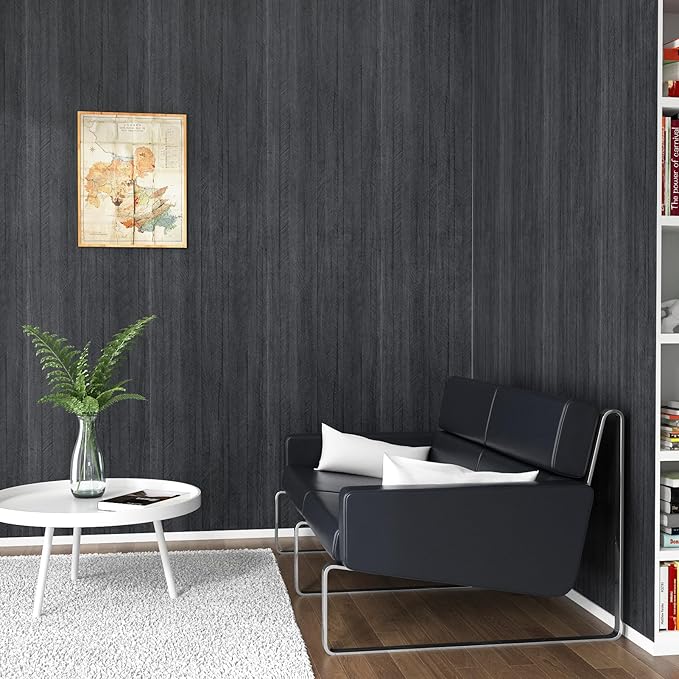 WESTICK Large Grey/Black Wood Contact Paper Peel and Stick Countertops Covering - Image 6