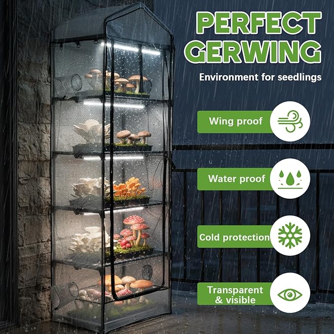 Windyun 5 Tier Extra Tall Mushroom Grow Tent Kit - Image 2