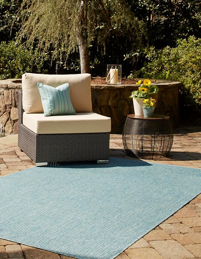 Unique Loom Collection Casual Transitional Solid Heathered Indoor/Outdoor - Image 3