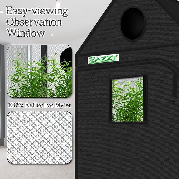 zazzy Grow Tent 60"x60"x72" Roof Cube Plant Grow Tents - Image 4