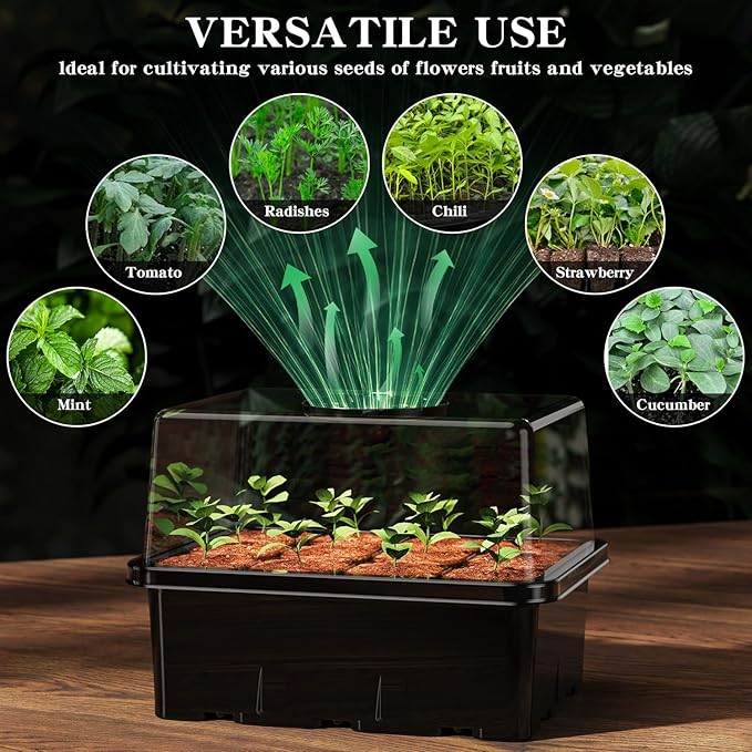 NBPLUS Seed Starter Tray with Grow Light, 5 Pack 60 Cells Seed Starter kit with - Image 5
