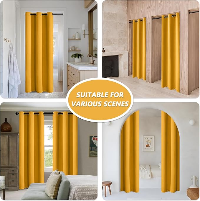 MYSKY HOME Yellow Blackout Curtains - Image 7