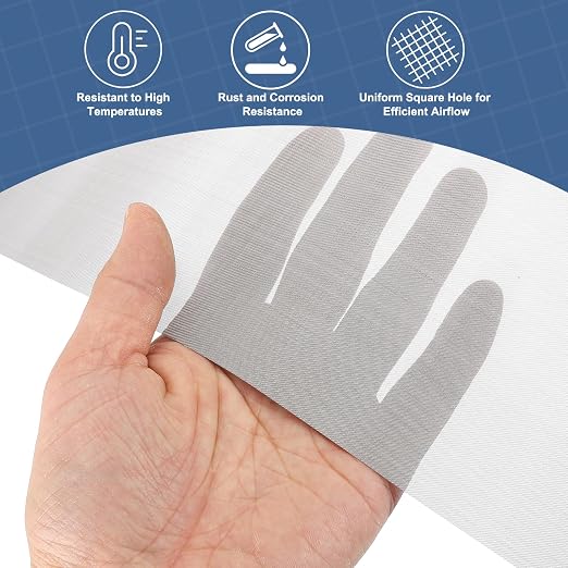 uxcell 120 Mesh 118" x 12" Woven Wire Mesh, 304 Stainless Steel Air Vent Filter - Image 5