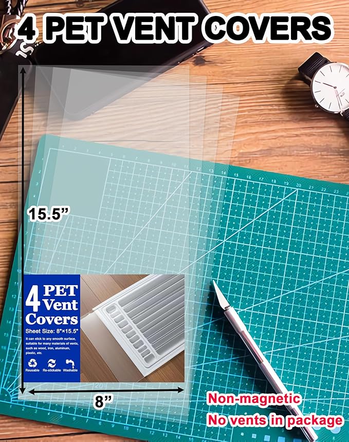 4 Pack PET Vent Covers with Nano Adhesive, Ceiling Vents and Air Registers - Image 2