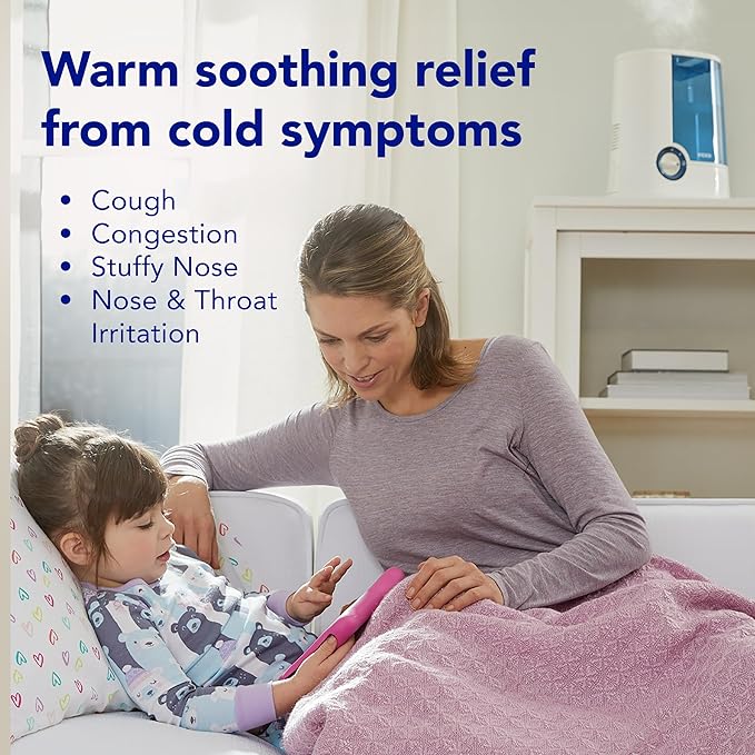 Vicks Warm Mist Humidifier Filter‑Free 1 Gal Tank, Auto Shut‑Off, Night Light - Image 2