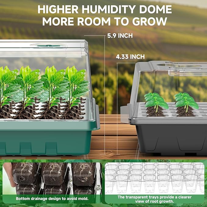 Seed Starter Trays with Grow Lights, Color Change Grow Lights - Image 3