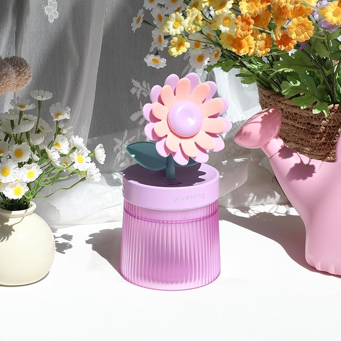 Sunflower Small Humidifier for Plant, Cool Mist Mini Humidifiers for Bedroom by Riecin