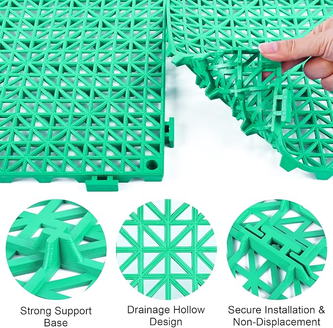 MYFAMIREA Modular Interlocking Cushion 12 Pack 11.8" x 11.8" Rubber Floor Tiles - Image 4