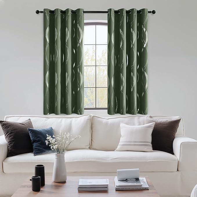 NICETOWN 100% Blackout Curtains 72 inch Length 2 Panels Set, Dark Mallard - Image 3