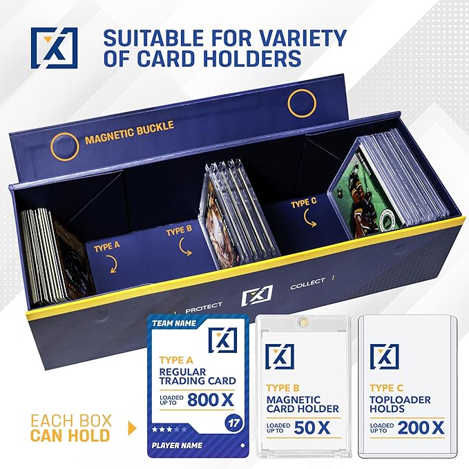Easy Fold Trading Card Storage Box Magnetic Lid | Toploader Storage Box Fits - Image 3
