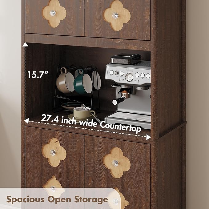 Garvee 72" Tall Pantry Cabinet, Kitchen Hutch Storage Cabinet - Image 5