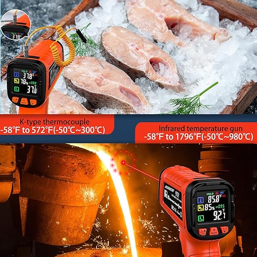 Infrared Thermometer Gun, Include K-Type Probe - Image 4