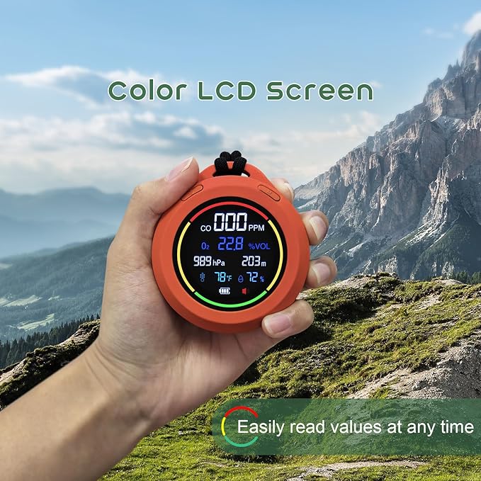 Oxygen Detector, SQECH 6-in-1 Air Oxygen Monitor Measures - Image 3