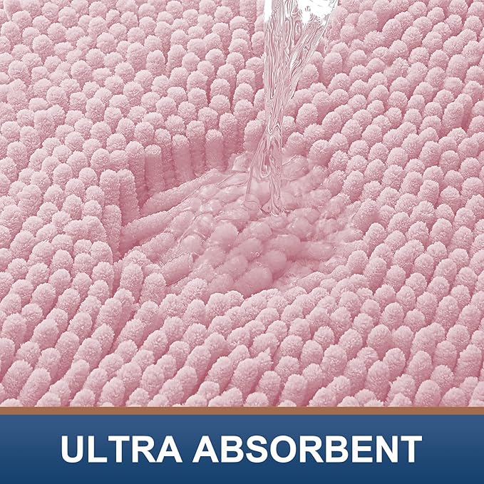 Smiry Luxury Chenille Bathroom Rugs 24x16, Extra Soft and Absorbent Shaggy Bath - Image 4