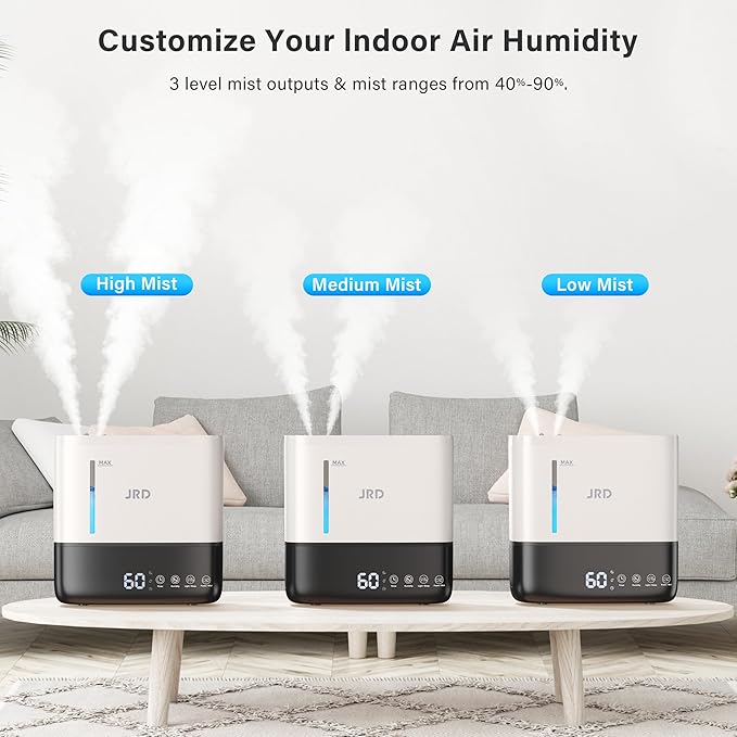 JRD Humidifiers for Bedroom, Ultrasonic Humidifier 4L for Large Room, Cool Mist - Image 8