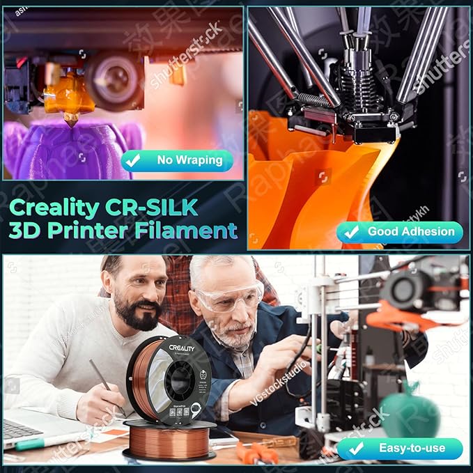 Creality Silk PLA 3D Printer Filament, Silk Shiny Metallic PLA Filament 1.75mm - Image 3