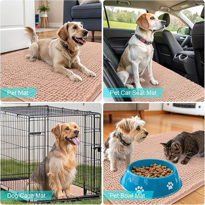 OLANLY Dog Door Mat for Muddy Paws 59x32, Absorbs Moisture and Dirt, Absorbent - Image 7