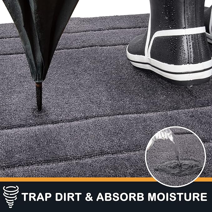 PURRUGS Dirt Trapping Door Mat 34" x 59", Non-Slip/Skid Machine Washable - Image 3